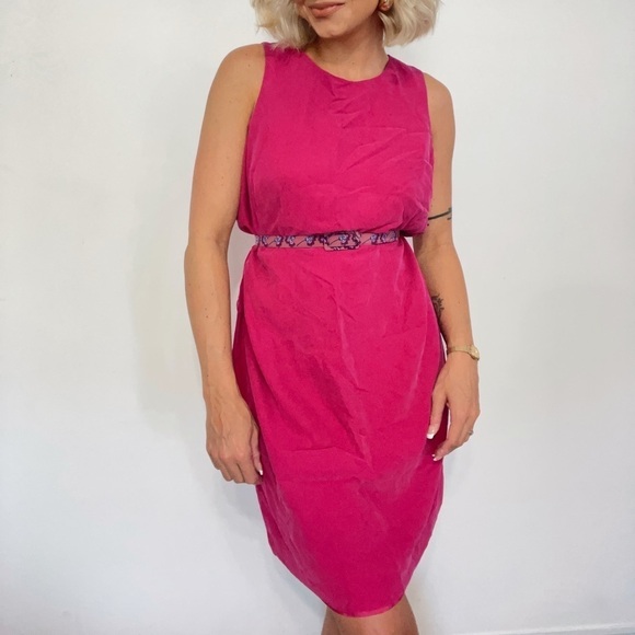 100% Silk Vintage Maggie London Sleeveless Keyhole Dress - Picture 1 of 4